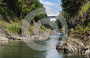 Ottauquechee River flowing through the Quechee Gorge