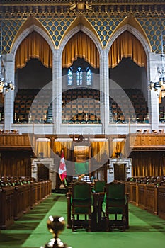 Interior of House of Commons, Canadian Parliament