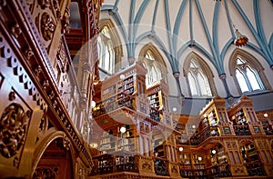 Ottawa, Canada, September 18, 2018: The Canadian Parliament Building is constructed with ornate gothic styling as seen