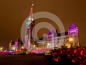 Ottawa Centre Block at Christmas