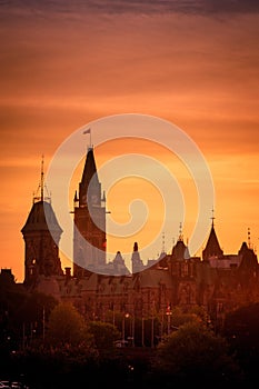 Ottawa cityscape during sunset