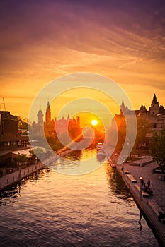 Ottawa cityscape during sunset