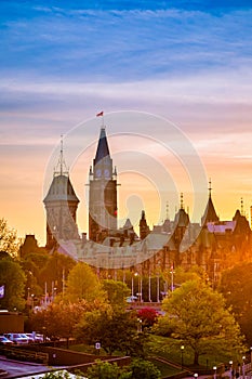 Ottawa cityscape during sunset