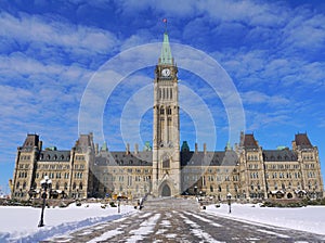 Ottawa parliament in winter time photo
