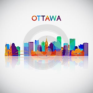 Ottawa skyline silhouette in colorful geometric style. photo