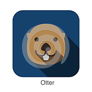 Otter animal face flat design