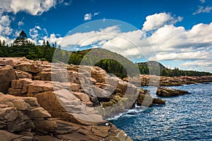 Otter Cliffs and the Atlantic Ocean in Acadia National Park, Mai