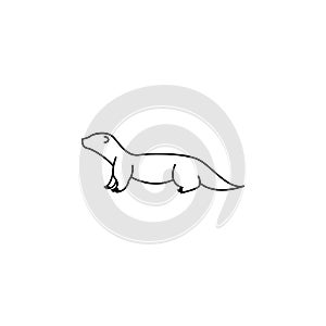 otter icon.Element of popular sea animals icon. Premium quality graphic design. Signs, symbols collection icon for websites, web d