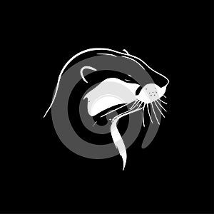 Otter - minimalist and flat logo - vector illustration
