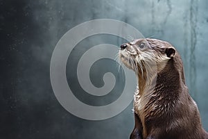Otter mockup animal. Generate Ai
