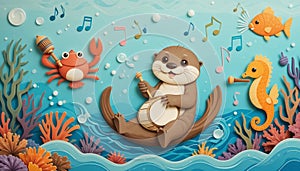 Otter\'s Ocean Orchestra â Alphabet Animal Series â Letter O photo