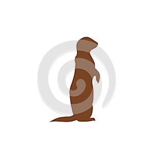 Otter side view icon isolated on white background