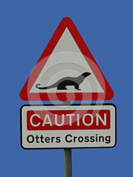 Otters crossing sign