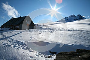 Otto Meiling refugio on Mt. Tronador, Patagonia