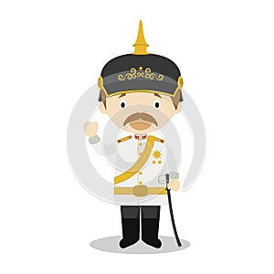 Otto von Bismarck cartoon character. Vector Illustration. photo