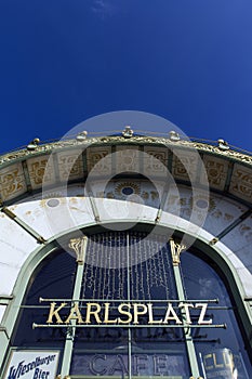 The Otto Wagner Pavilion on Karlsplatz in Vienna