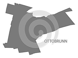 Ottobrunn German city map grey illustration silhouette shape
