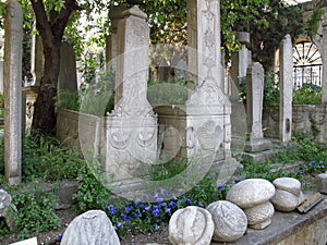 Ottoman Cemetery in Eyup, Istanbul. photo