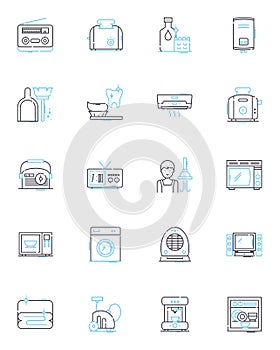 Ottoman design linear icons set. Elegance, Geometry, Ornamentation, Majestic, Exquisite, Regal, Opulence line vector and