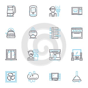 Ottoman design linear icons set. Elegance, Geometry, Ornamentation, Majestic, Exquisite, Regal, Opulence line vector and