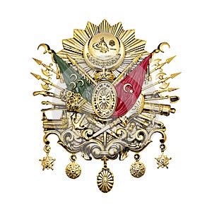 Ottoman Empire Emblem. Golden-leaf Ottoman Empire Emblem.