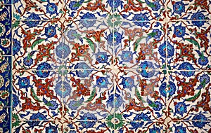 Ottoman handmade blue  tiles decoration,, Istanbul, Turkey