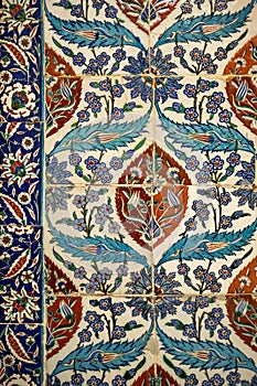 Ottoman handmade blue  tiles decoration,, Istanbul, Turkey