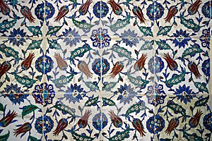 Ottoman handmade blue  tiles decoration,, Istanbul, Turkey