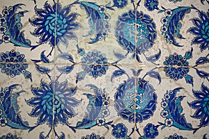 Ottoman handmade blue  tiles decoration,, Istanbul, Turkey