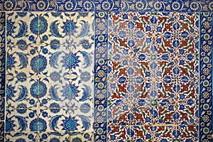 Ottoman handmade blue  tiles decoration,, Istanbul, Turkey