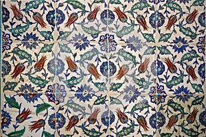 Ottoman handmade blue  tiles decoration,, Istanbul, Turkey