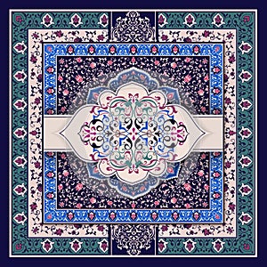 ottoman motif colorful scarf design photo