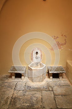 Ottoman Turkish Bathhouse Interior on Island of Kos in Greece