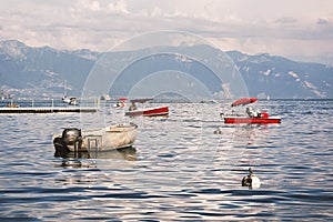 Ouchy port on Geneva Lake in Lausanne