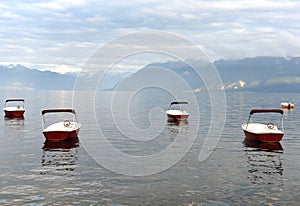 Ouchy port on Geneva Lake in Lausanne, Switzerland