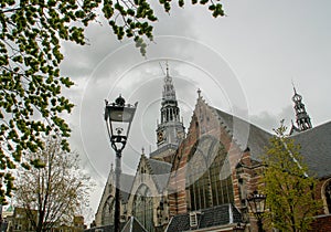 The Oude kerk English: The old church in Amsterdam.