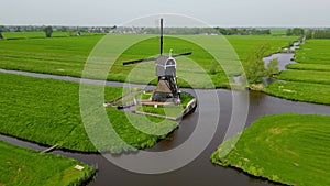Oude Weteringmolen wind mill in South Holland, Netherlands