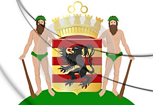 Oudenaarde coat of arms East Flanders, Belgium. 3D Illustration