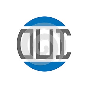 OUI letter logo design on white background. OUI creative initials circle logo concept. OUI letter design