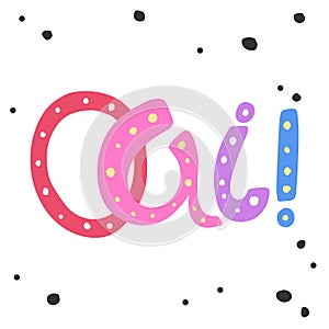 Oui. Sticker for social media content. Vector hand drawn illustration design.