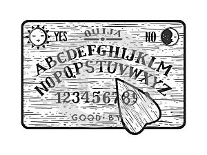 Ouija spirit talking board sketch vector photo