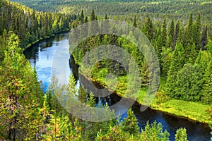 Oulanka river in late summer. photo