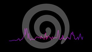 ound wave pattern of abstract pink light on black background, sound spectrum dance