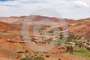 Ounilla Valley, Morocco, High Atlas Landscape. Argan trees on th