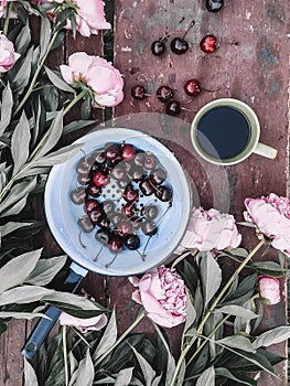 Ð¡ountryside spring flatlay top view