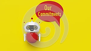Our commitments speech bubble concept