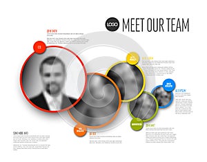 Our company team presentation template with circle profiles photo