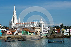 Our Lady Church, white church. Kanyakumari, India