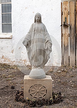 Our Lady of Guadalupe statue at the Historic Saint Joseph Catholic Church in Fort Davis, Texas.