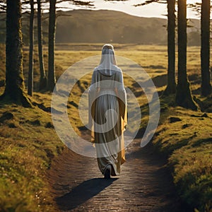 Our Lady of Knock walking through the countryside